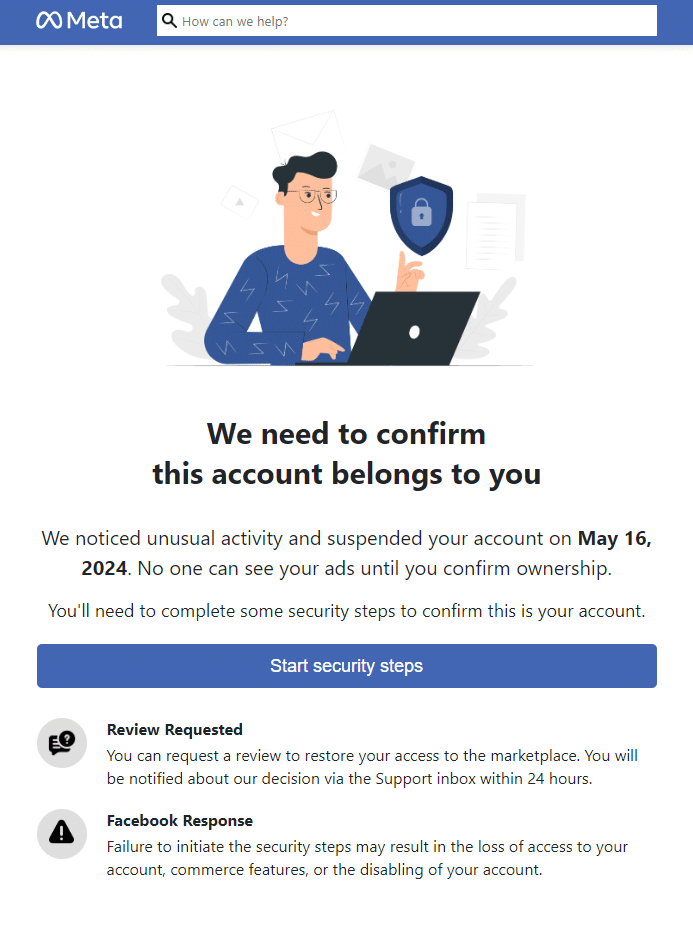 Fake Facebook-Mails mit "Deaktivieren Sie das Facebook-Werbekonto"