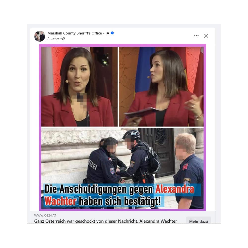 Fake-Werbung mit: Alexandra Wachter (Journalistin und Moderatorin)