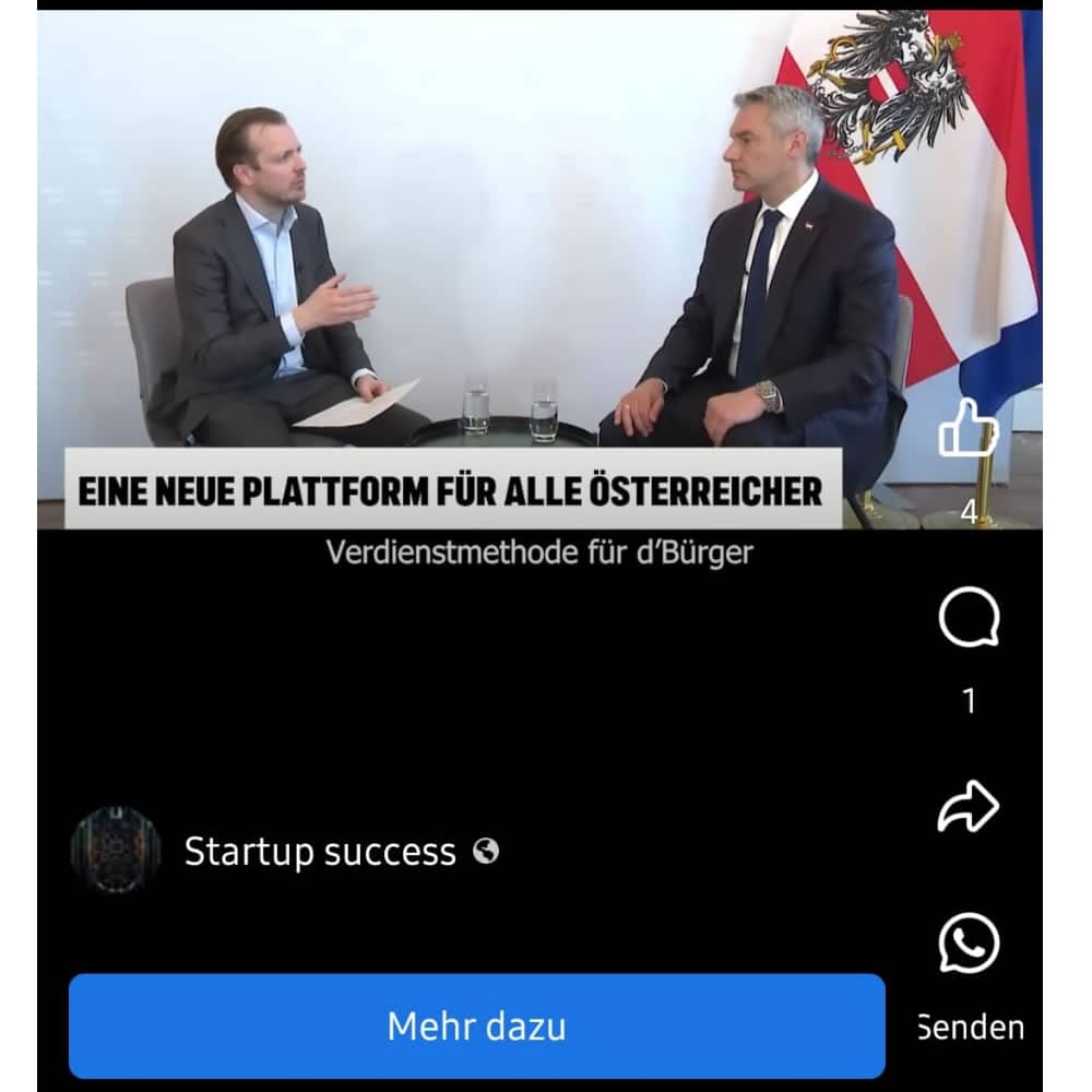Deppfake-Werbung mit: Karl Nehammer (Bundeskanzler von Österreich)
