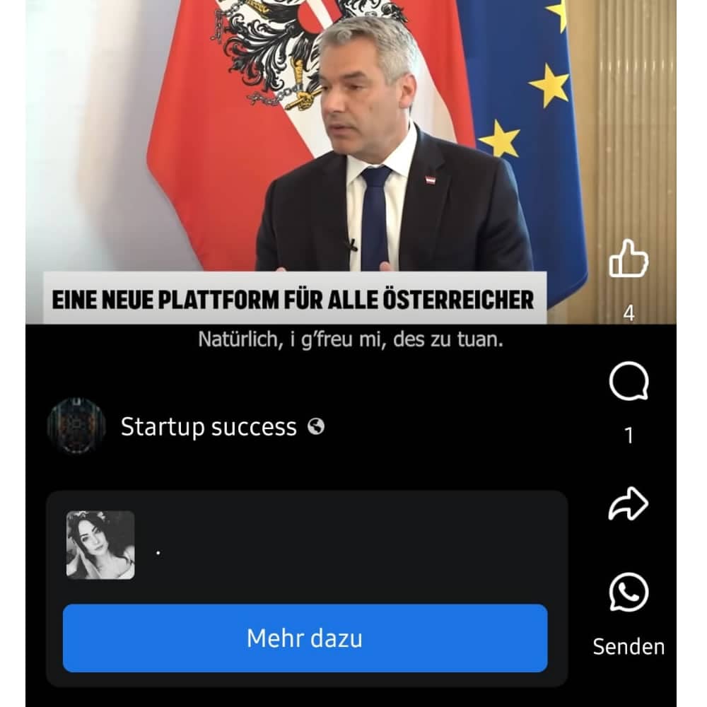 Deppfake-Werbung mit: Karl Nehammer (Bundeskanzler von Österreich)