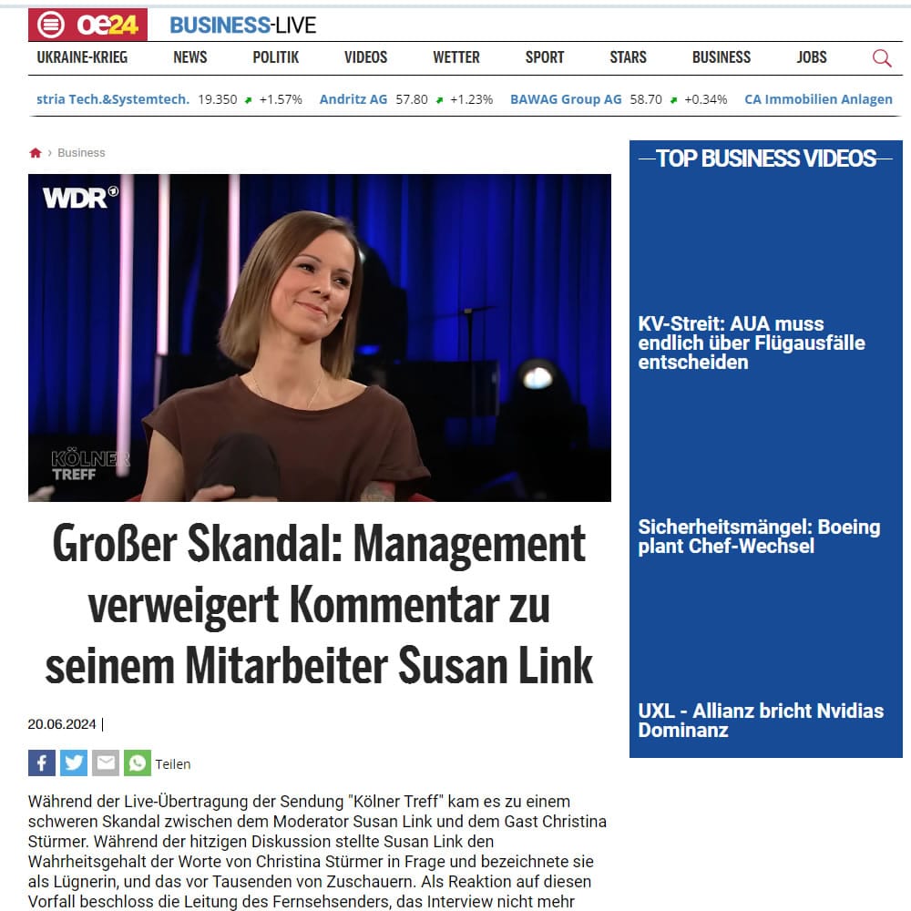 Fake-Webseite mit: Christl Stürmer (Pop- und Rocksängerin)