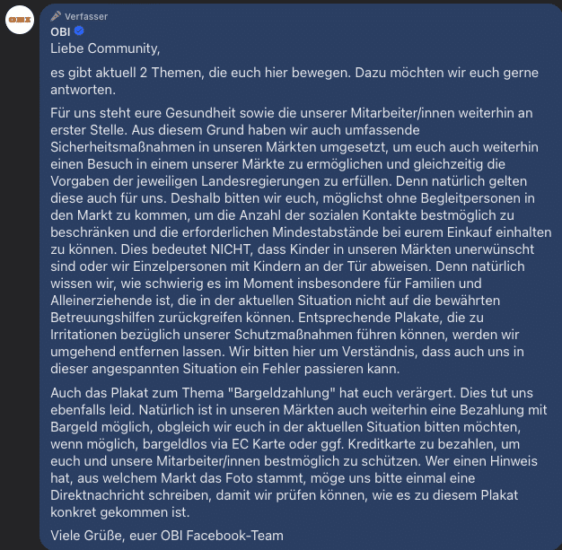 Kein Bargeld mehr bei Obi? - Altes Gerücht wieder aufgetaucht – mimikama.org Kein Bargeld mehr bei Obi? - Altes Gerücht wieder aufgetaucht