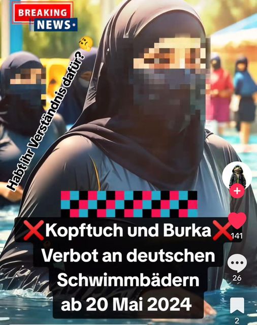 Kein Verbot religiöser Kleidung in Schwimmbädern – mimikama.org Kein Verbot religiöser Kleidung in Schwimmbädern - Screenshot aus den sozialen Medien