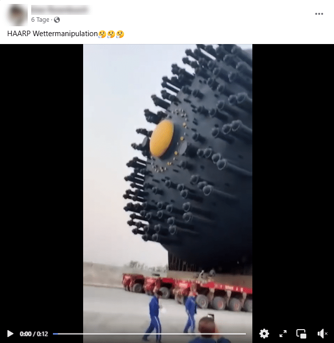 Nix mit HAARP: Video zeigt einen Regenerator der größten Raffinerie Afrikas – mimikama.org Screenshot des fraglichen Videos auf Facebook (hier archiviert)