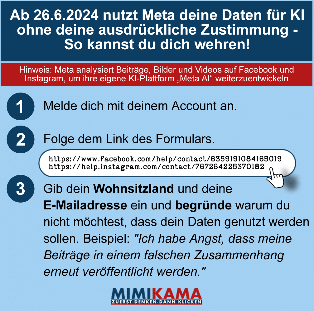 Meta nutzt deine Daten für KI ohne klare Zustimmung – So wehrst du dich! – mimikama.org Meta nutzt deine Daten für KI ohne klare Zustimmung – So wehrst du dich!