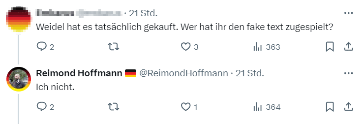 Alice Weidel fällt auf KI-Fake von Parteikollegen herein! – mimikama.org Alice Weidel fällt auf KI-Fake von Parteikollegen herein! – mimikama.org