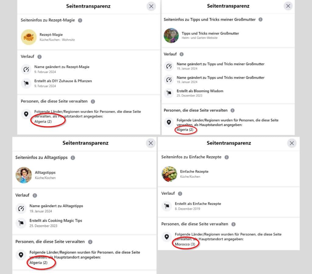Screenshot: Facebook / Seitentransparenz
