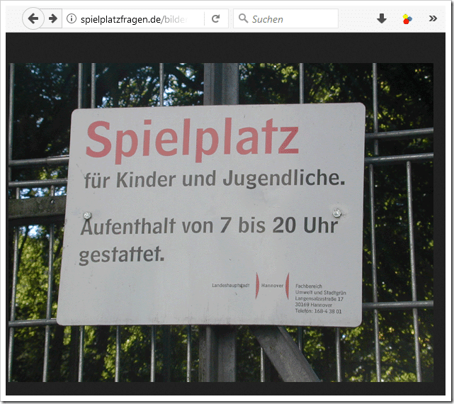 Spielplatz für Kinder und Kinderinnen? - Bullshit! – mimikama.org Screenshot spielplatzfragen.de