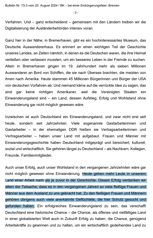 Manipuliertes Video: Hat Scholz wirklich nur Einwanderer gelobt? – mimikama.org Die gesamte Rede von Bundeskanzler Olaf Scholz