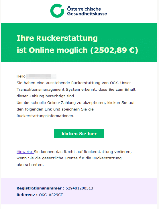 ÖGK-Rückerstattungen: So schützen Sie sich vor Phishing-Mails – mimikama.org ÖGK-Rückerstattungen: So schützen Sie sich vor Phishing-Mails