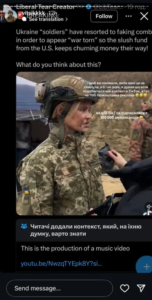 Inszenierte Kriegsvideos der Ukraine? Oder doch nur Szenen aus einem Musikvideo-Dreh? – mimikama.org Screenshot Instagram-Story / Vitsik (Quelle: India Today)