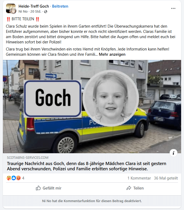 Warnungu: Fake-Kindesentführungen auf Facebook – wie aus gestohlenen Konten neue Betrugswellen entstehen – mimikama.org
