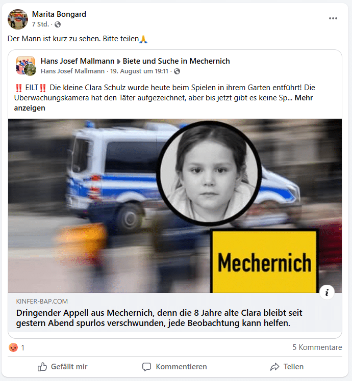 Warnungu: Fake-Kindesentführungen auf Facebook – wie aus gestohlenen Konten neue Betrugswellen entstehen – mimikama.org