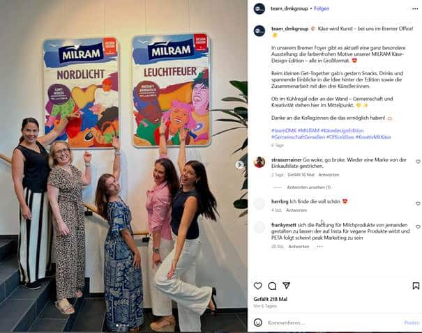 Bunte Käsepackungen, braune Panik (Bild: MILRAM)