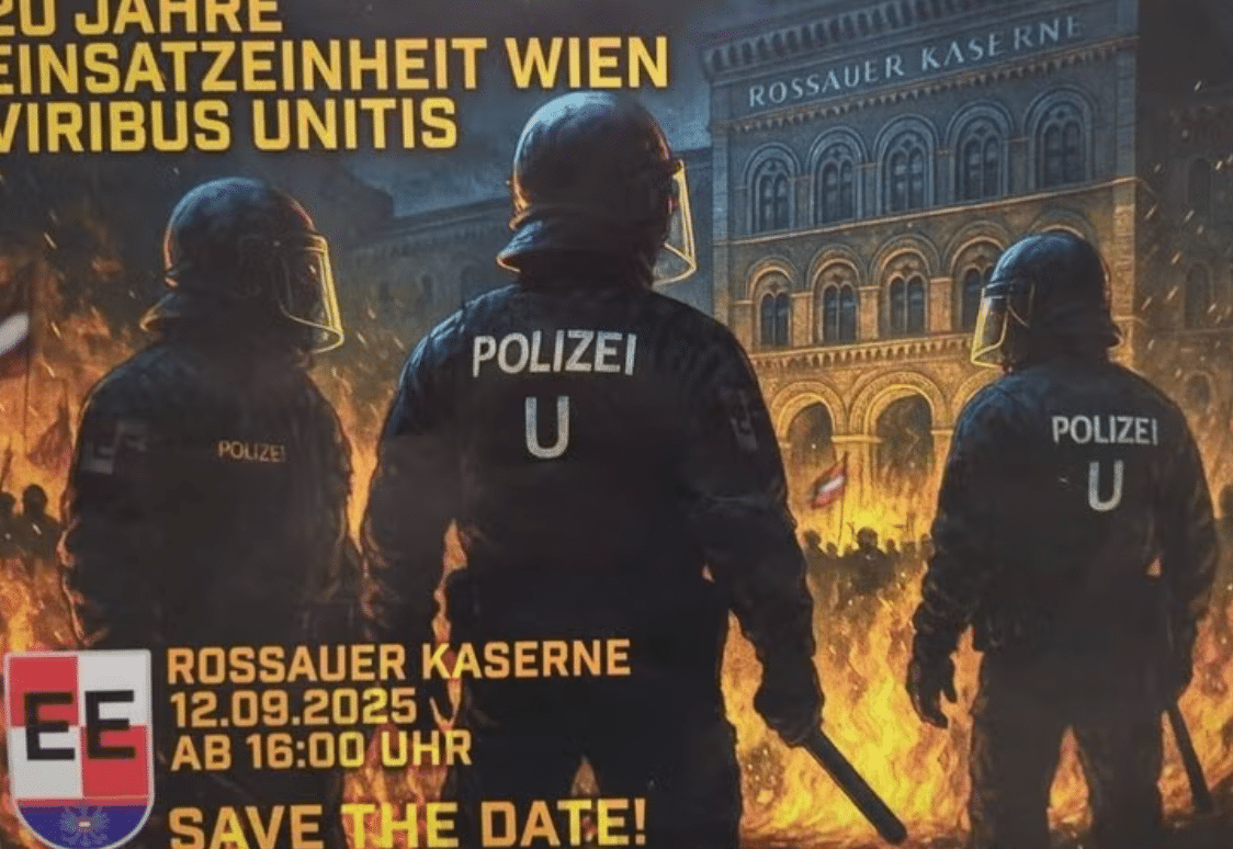 Das umstrittene Sujet der Polizei Wien (Österreich), das inzwischen zurückgezogen wurde.