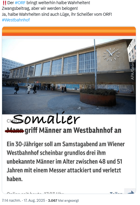 Screenshot des fraglichen Posts mit der falschen Behauptung auf X – mimikama.org
