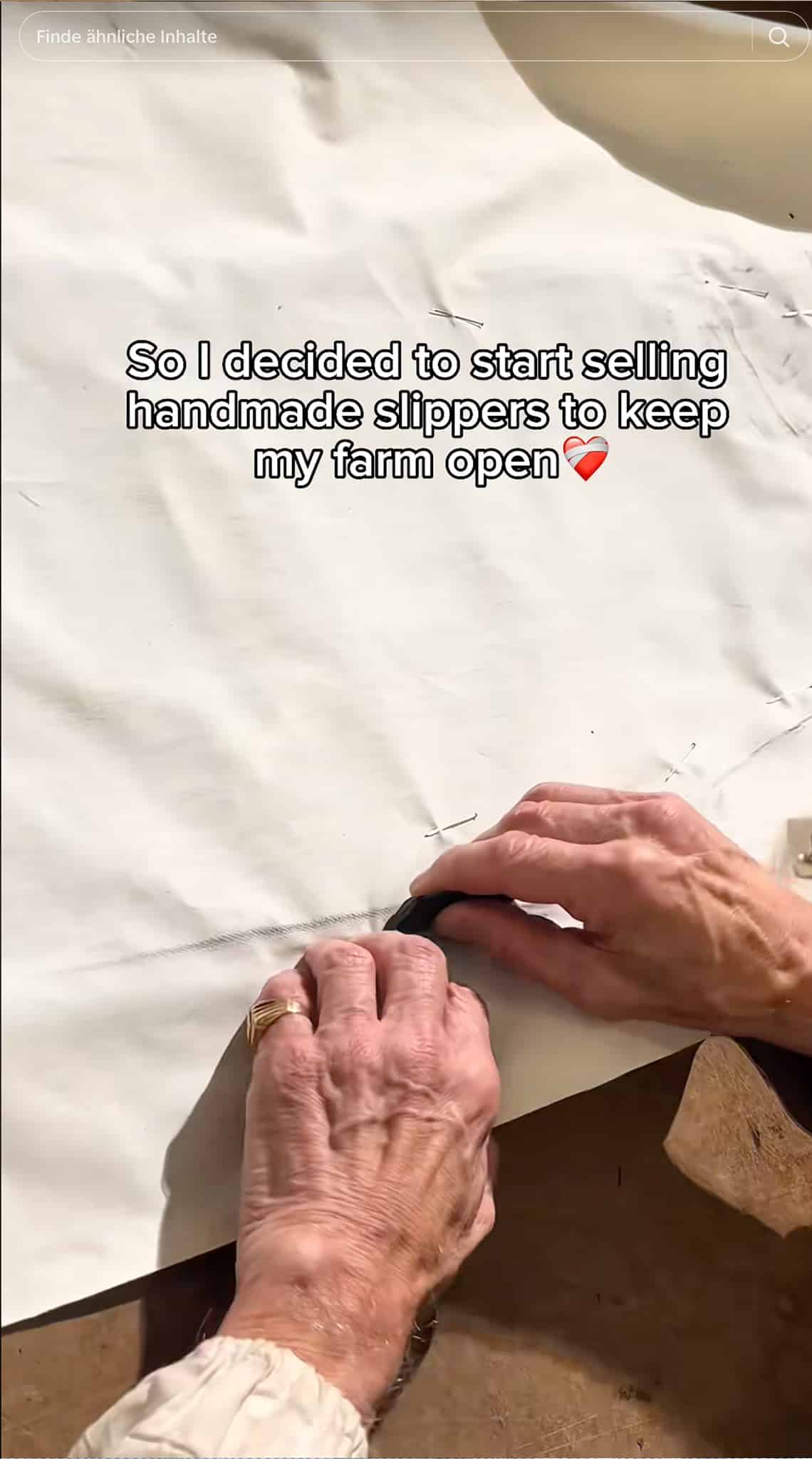 "So I decided to start selling handmade slippers to keep my farm open" | Screenshot TikTok