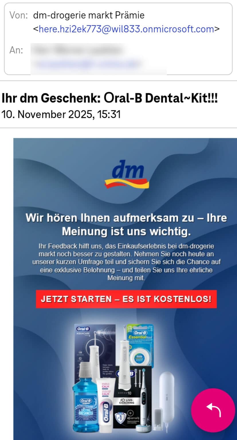 Dm Mail Vorsicht: Phishing-Mail im Namen von dm-drogerie markt!