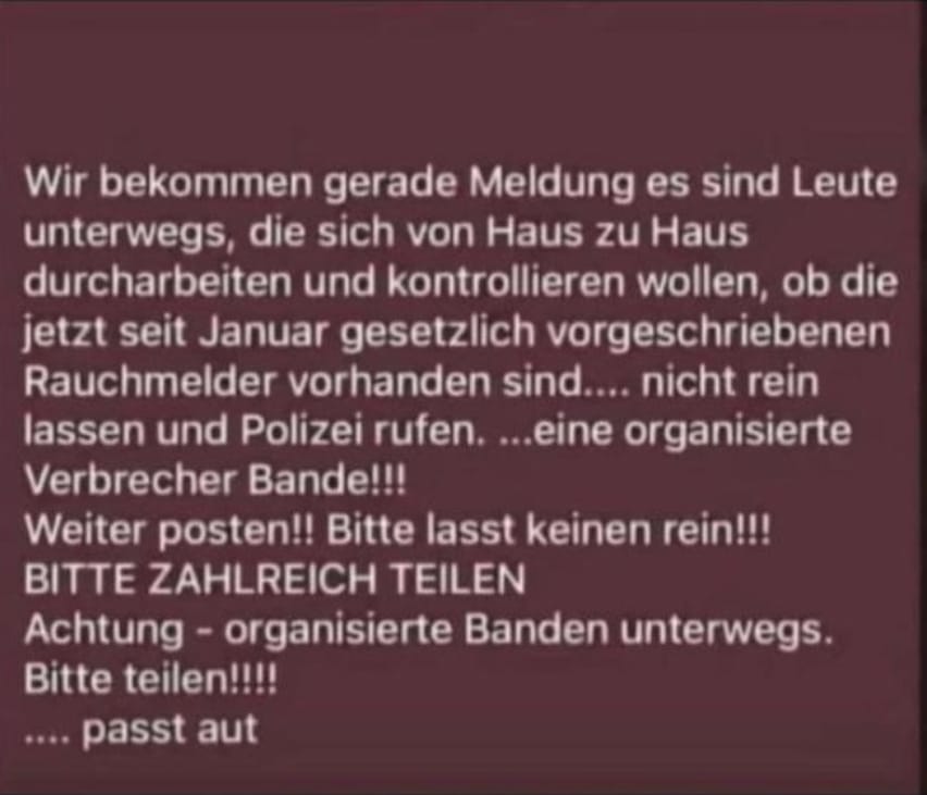 Screenshot des fraglichen Kettenbriefs