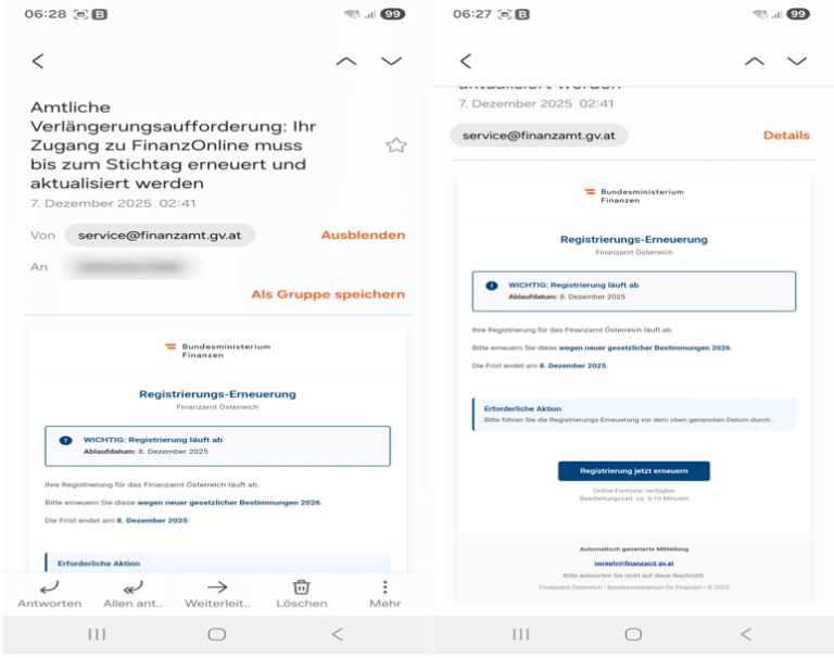 Phishing Mail Melden österreich