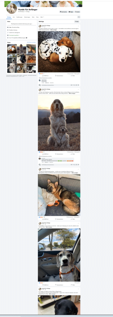 Herzchen und Hunde als Symbole für Facebook-Interaktionen.
