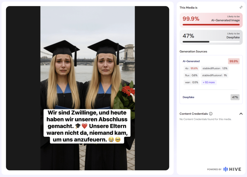 Kompatibles Fenster zur Anzeige von KI-Emotionsposts und deren Auswirkungen.