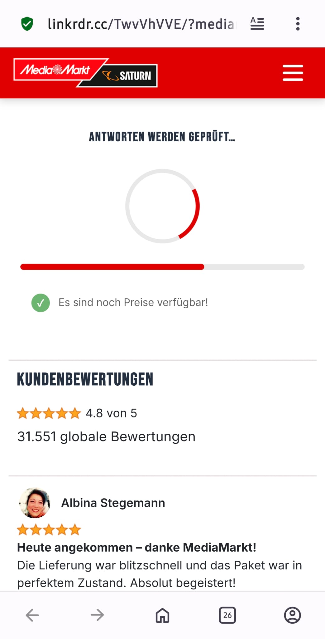 Fake-Gewinnspiel auf WhatsApp zur MediaMarkt-Ostereiersuche.