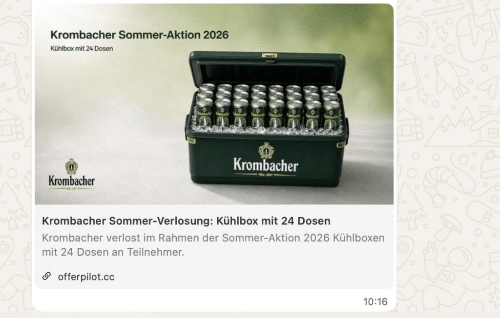 Krombacher, adidas, Puma: Echte Gewinnspiele via WhatsApp?