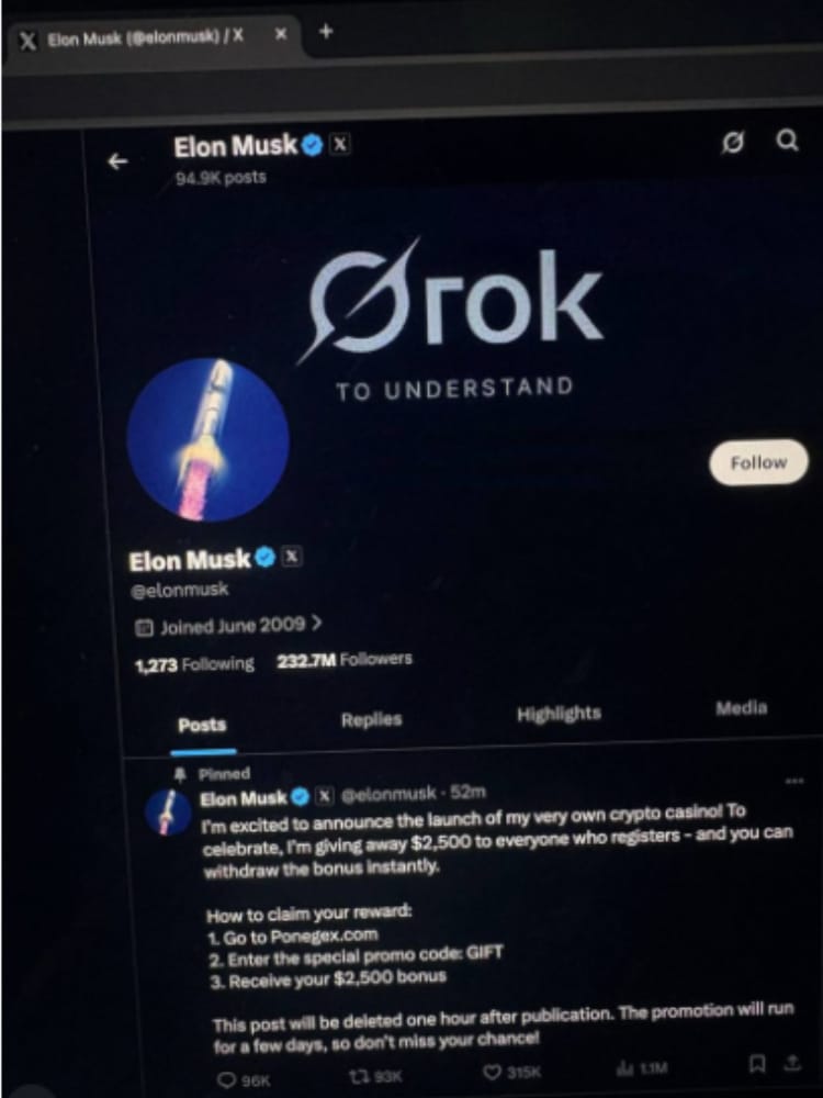 Elon Musk wirbt angebliche für "Ponegex"