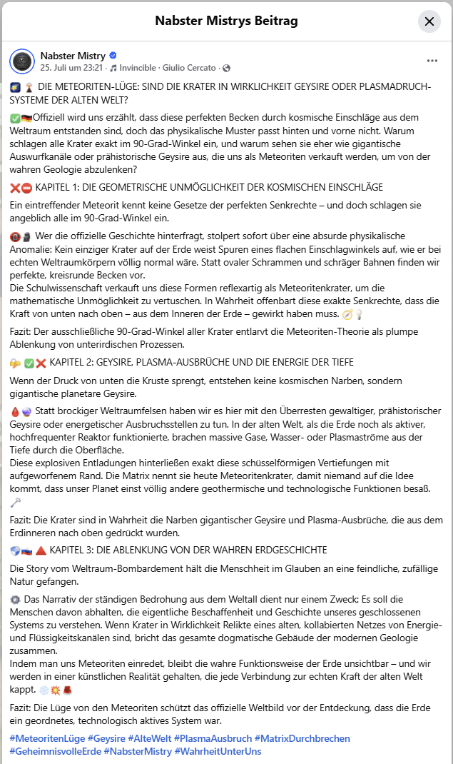 Die Meteoriten-Lüge? Warum Krater meistens rund sind