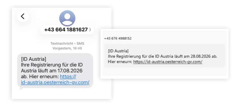 „Ihre Registrierung für die ID Austria läuft ab“ – Fake SMS im Namen von ID Austria