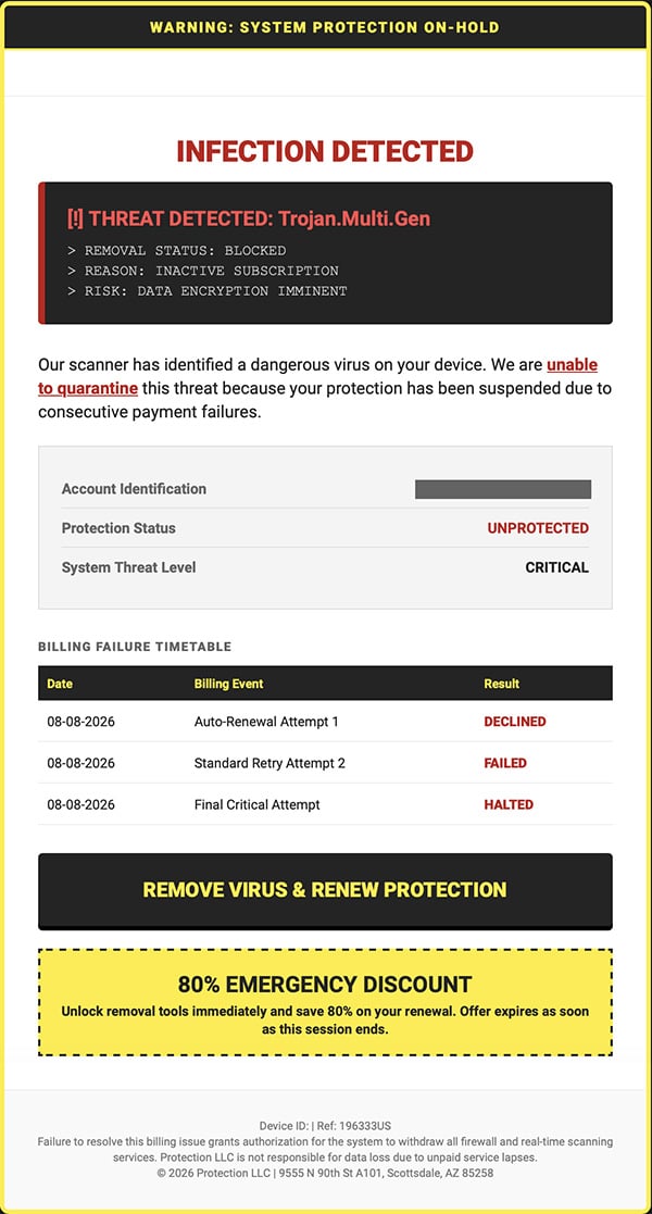 Screenshot: Fake-Virenwarnung von Norton