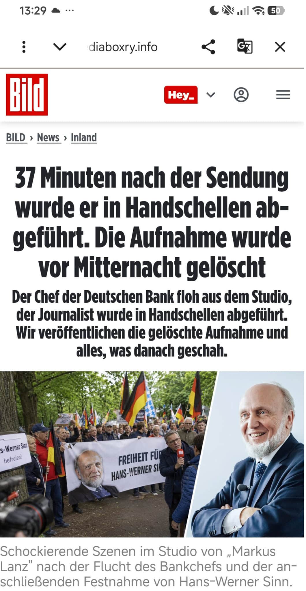 Screenshot: Fake-Artikel im Namen von BILD