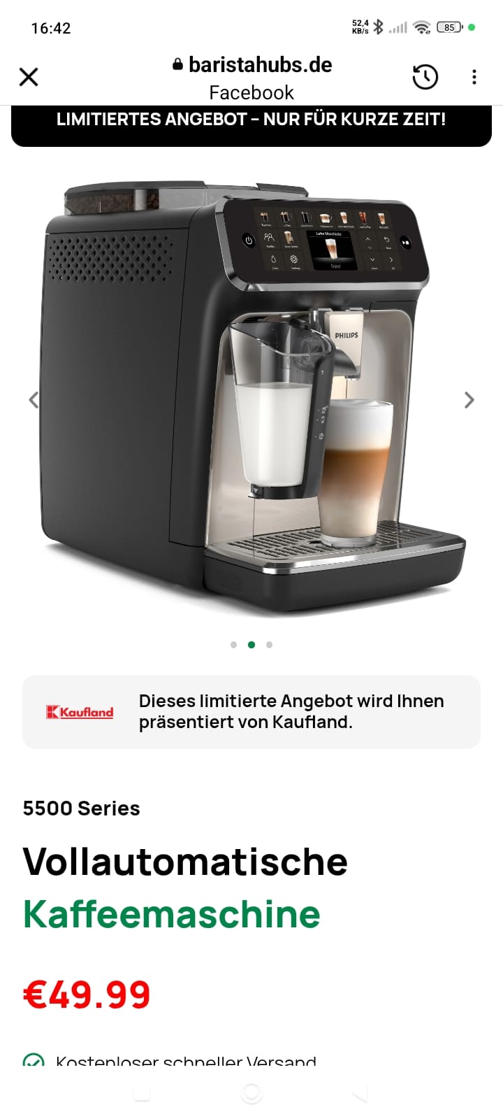 Screenshot: Fake-Angebot im Namen von Kaufland