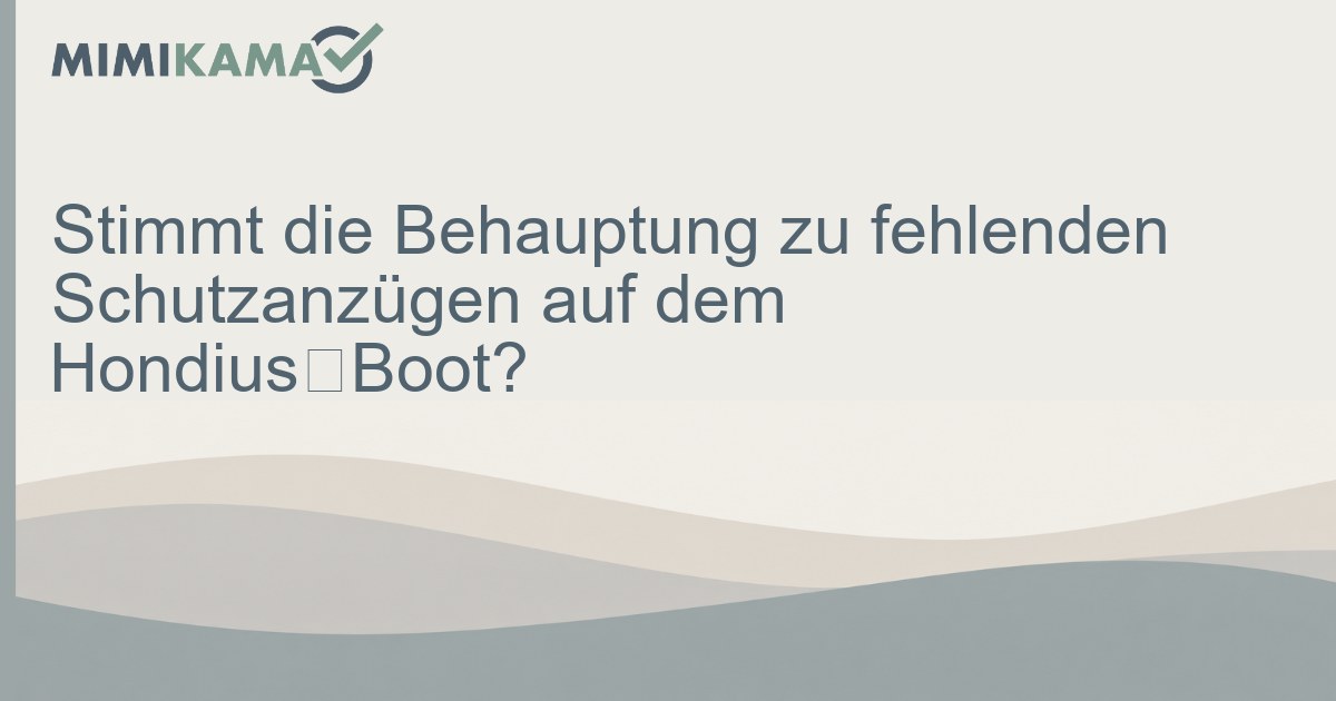 Faktencheck: Fehlende Schutzanzüge auf dem Hondius-Boot?