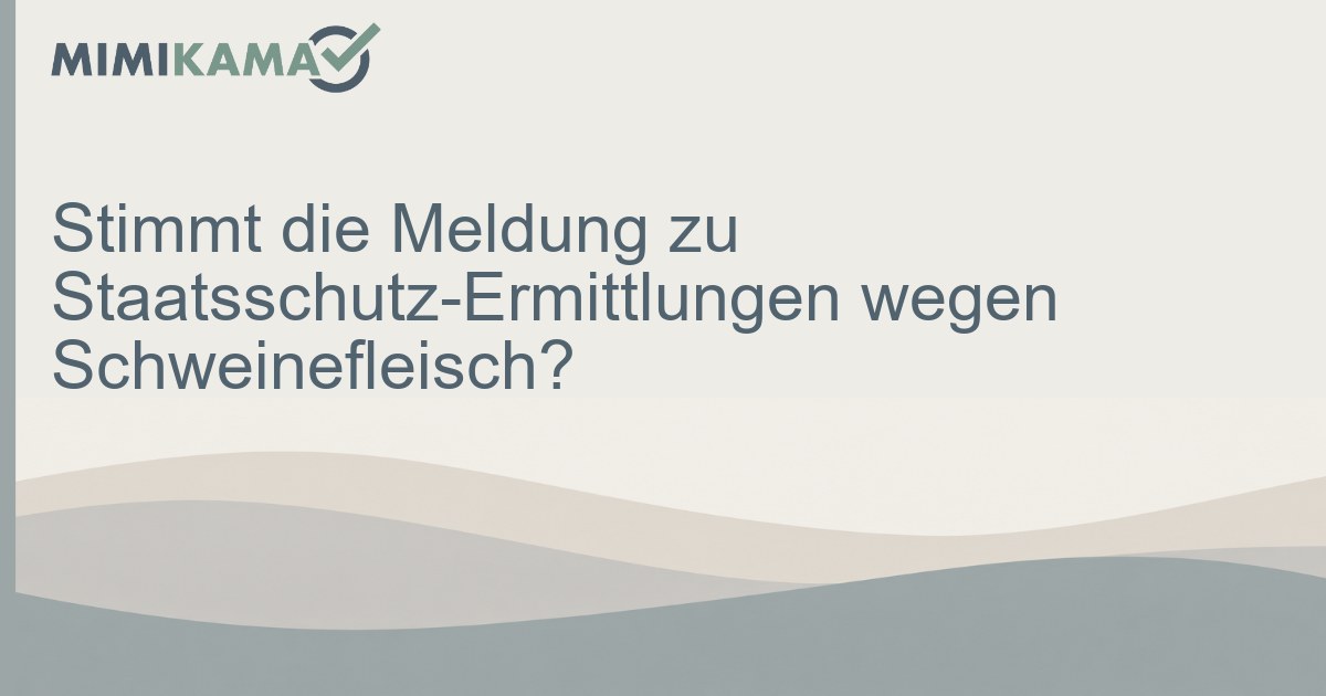 Bremen: Staatsschutz ermittelt wegen Schweinefleisch?