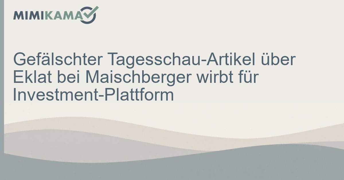 Gefälschter Tagesschau-Artikel über Eklat bei Maischberger