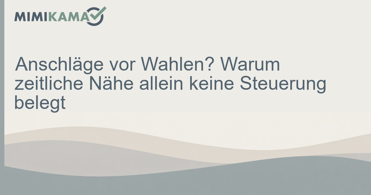 Anschläge vor Wahlen? Warum zeitliche Nähe allein keine Steuerung belegt